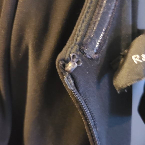 K&M Richards Asymmetric Jumpsuit with Overlay and Rhinestone Shoulder Strap - Picture 5 of 12